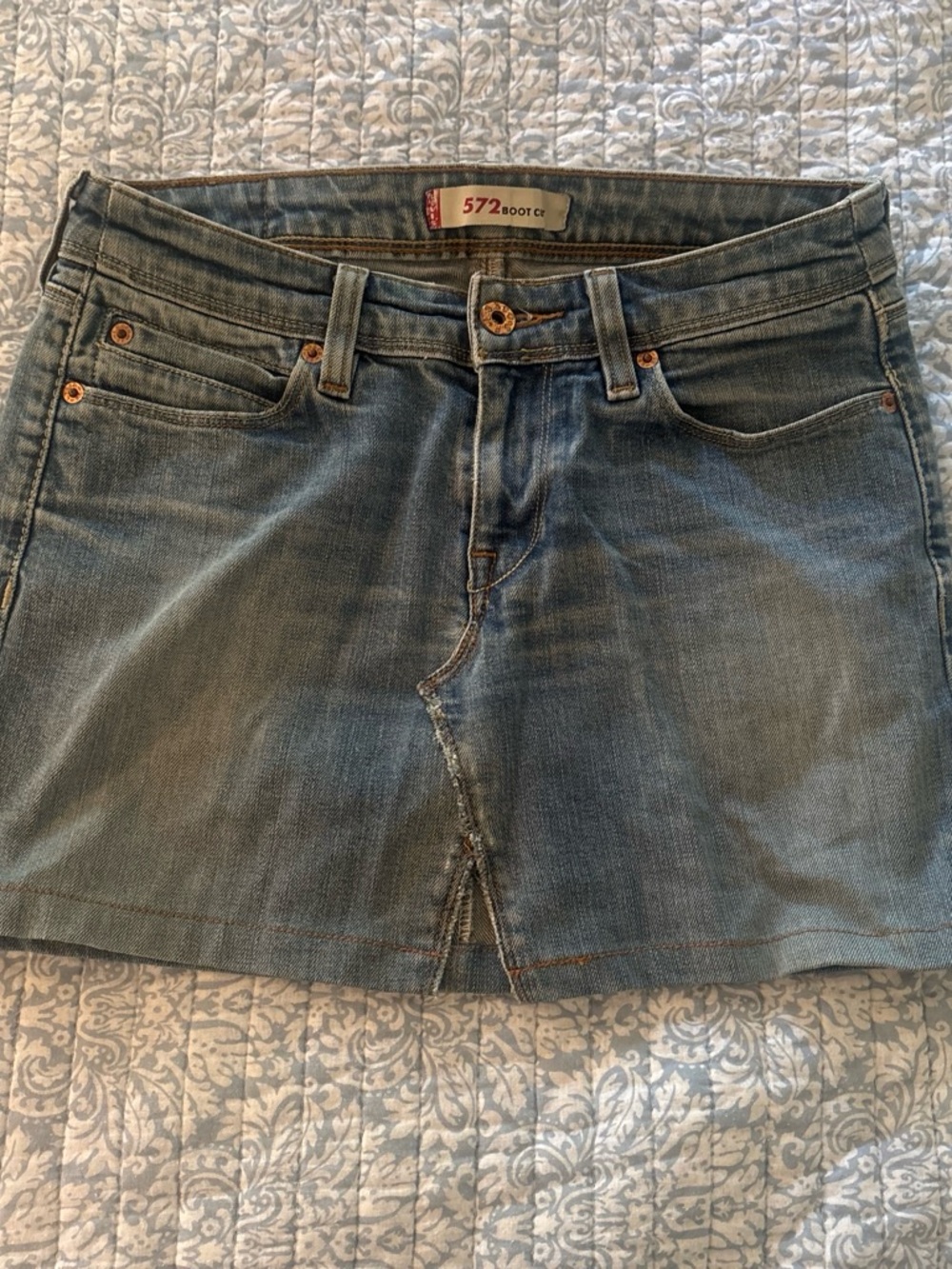 Levi's Light Blue Denim Mini Skirt with Front Seam
